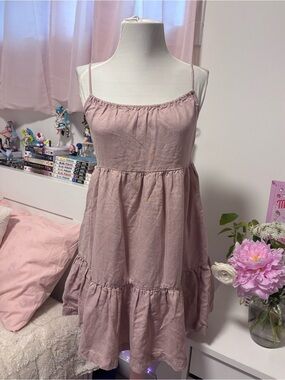 NIA dusty pink babydoll mini dress